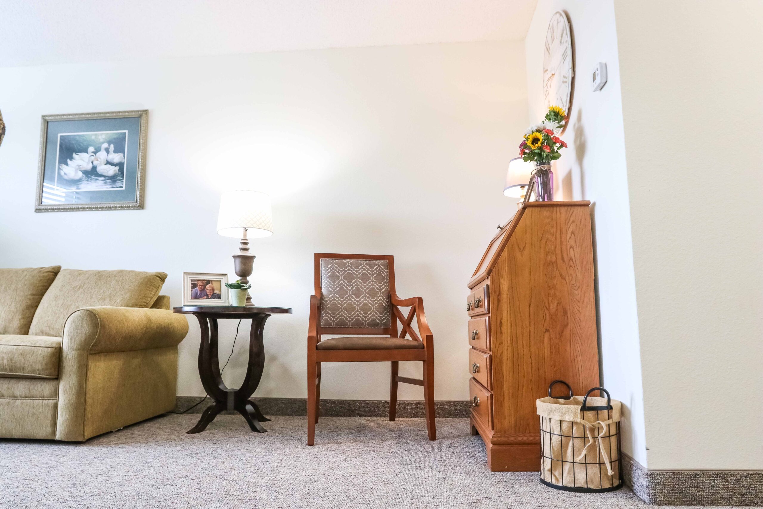 Interior image of a resident's apartment living room at Sedgwick Plaza.